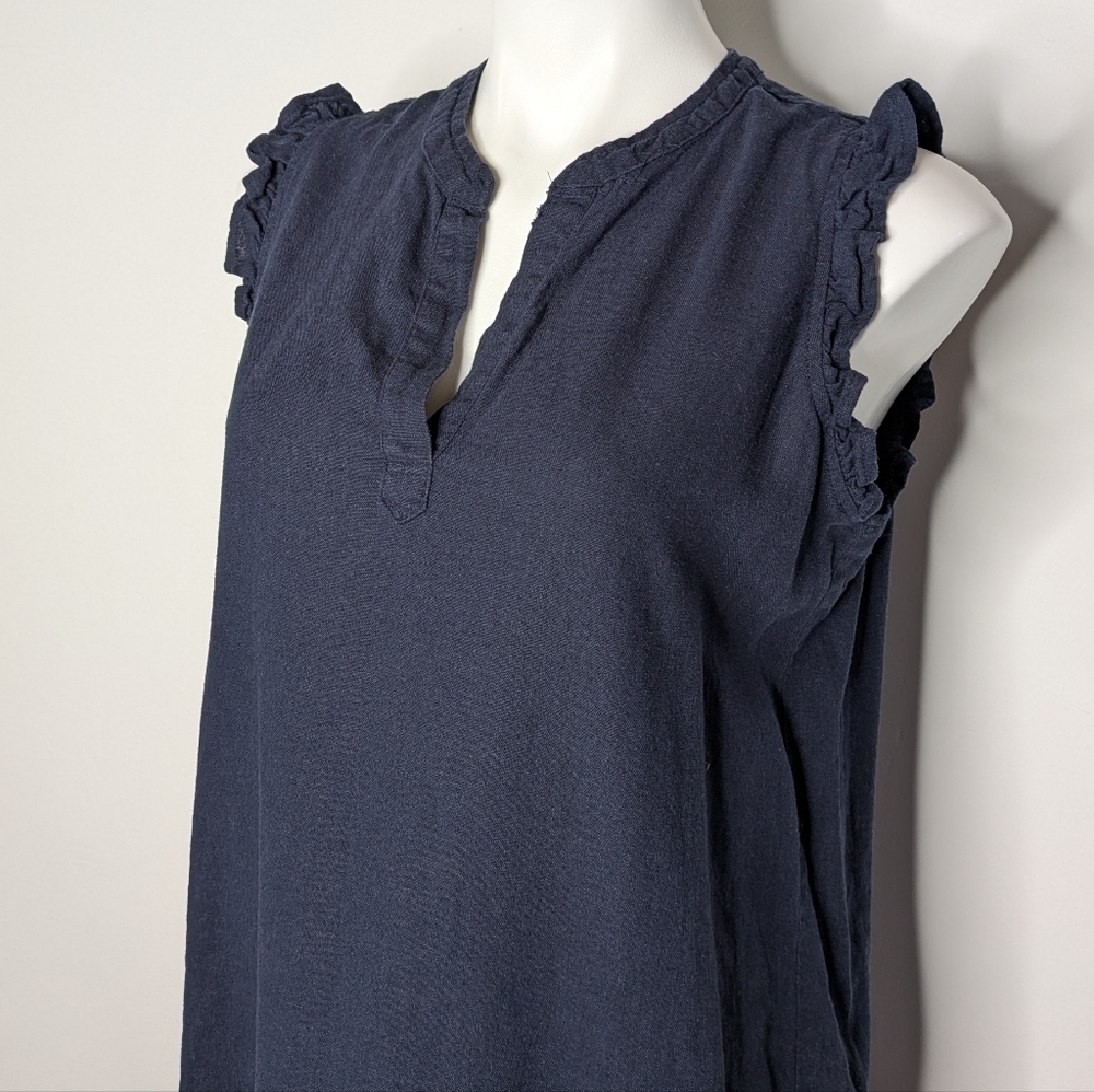 4our Dreamers Blue Linen Blend Dress M - Picture 2 of 8